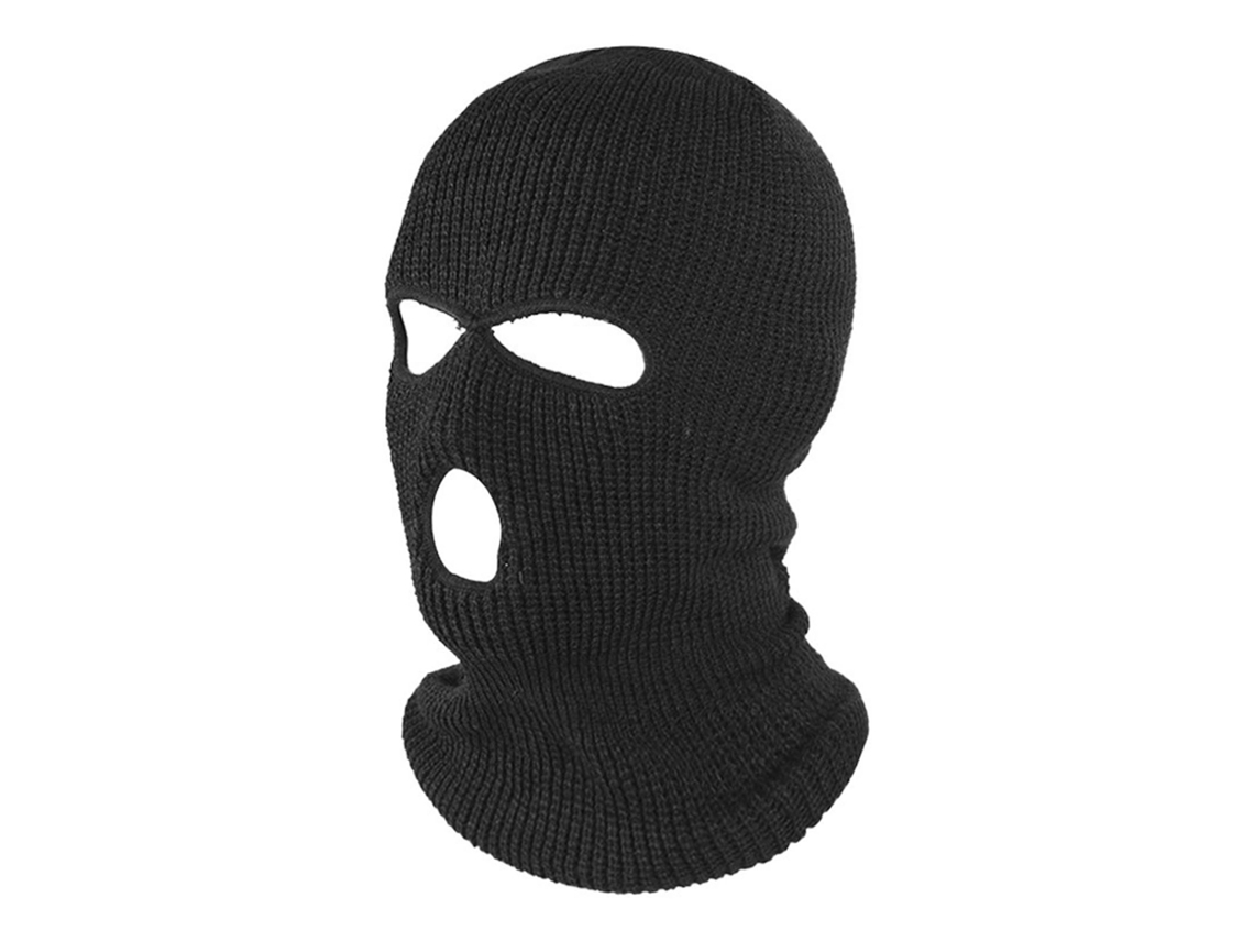 Capucha Integral Con 3 Orificios Para Invierno, Tejido Polar, Para Esquí Y Motociclismo, Color Negro.