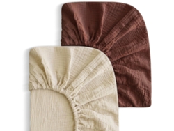 Lençóis De Berço, Conjunto De 2 Protetores De Colchão Macios E Respiráveis ​​- 96x61cm (marrom-damasco) Spqment