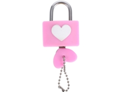 Candado Forma Corazón Metálico Llave, Diseño Romántico