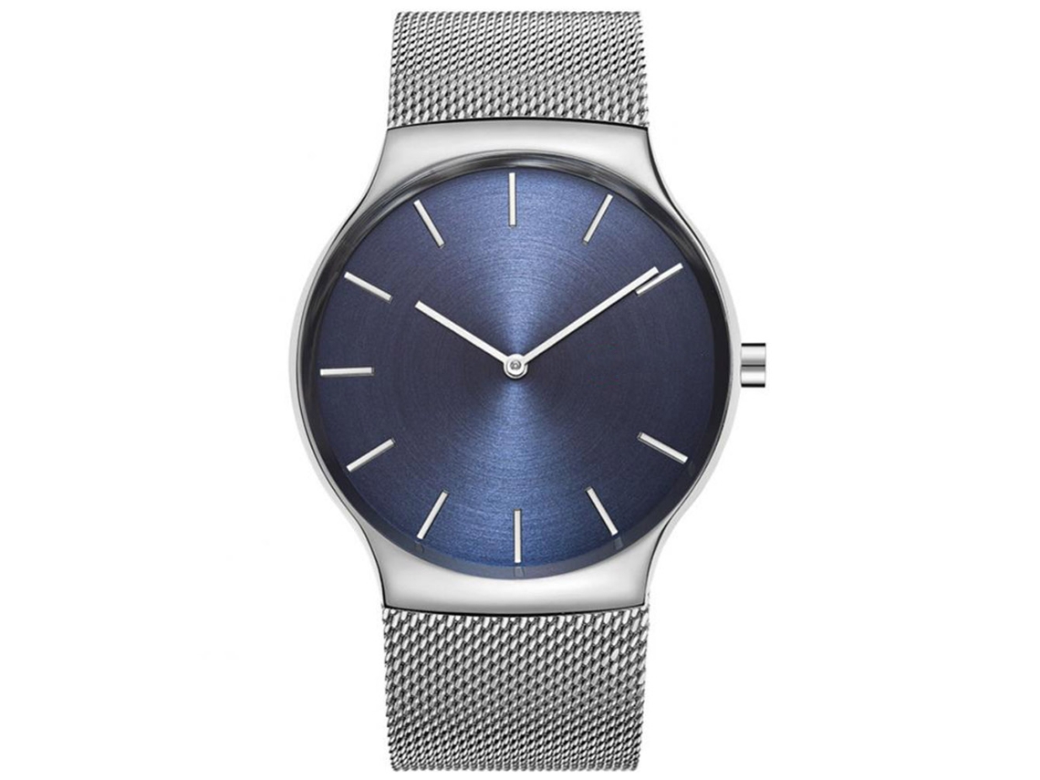 Reloj De Pulsera De Cuarzo Para Hombre Con Correa De Malla De Aleación Ultrafina (marrón + Negro)