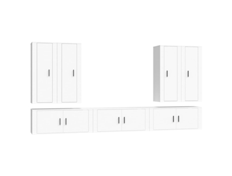 Conjunto 7 de muebles para TV VIDAXL madera contrachapada blanco