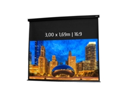 Pantalla de proyección eléctrica 3,00x1,69m Formato 16:9, carcasa negra