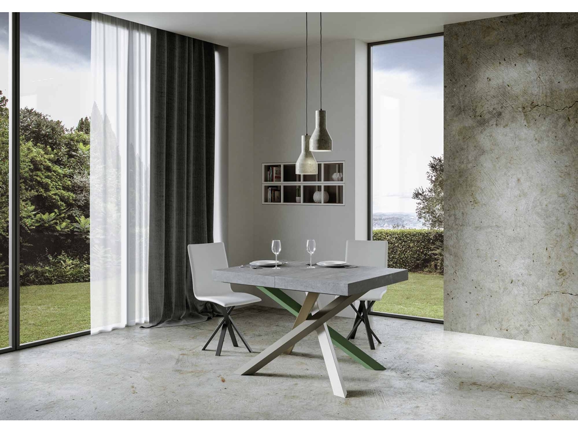 Mesa extensible 90x140/244 cm Volantis Premium Cemento estructura multicolor 4/A ITAMOBY