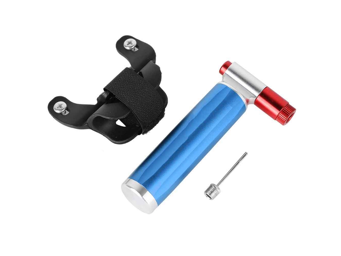 2026-bomba De Inflado Manual Mini Portátil De Aluminio Para Bicicleta De Emergencia (azul)