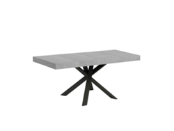 Mesa extensible 90x90/194 cm Clerk Premium tapa Cemento patas Antracita ITAMOBY