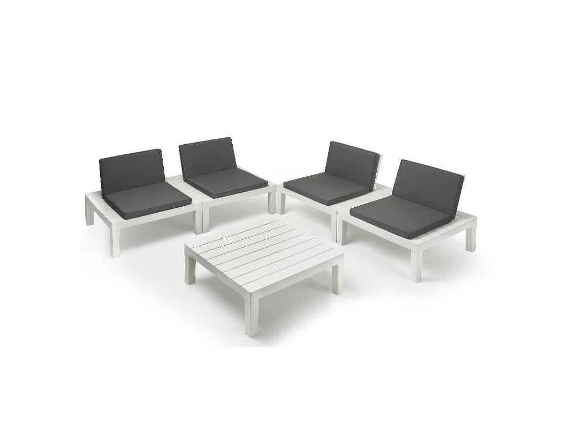 Tresillo api + cojines blanco conjunto