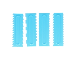4 Piezas De Raspadores De Glaseado Para Pasteles, Herramientas De Decoración, Peine Perfeccionador De Crema, Plástico Azul