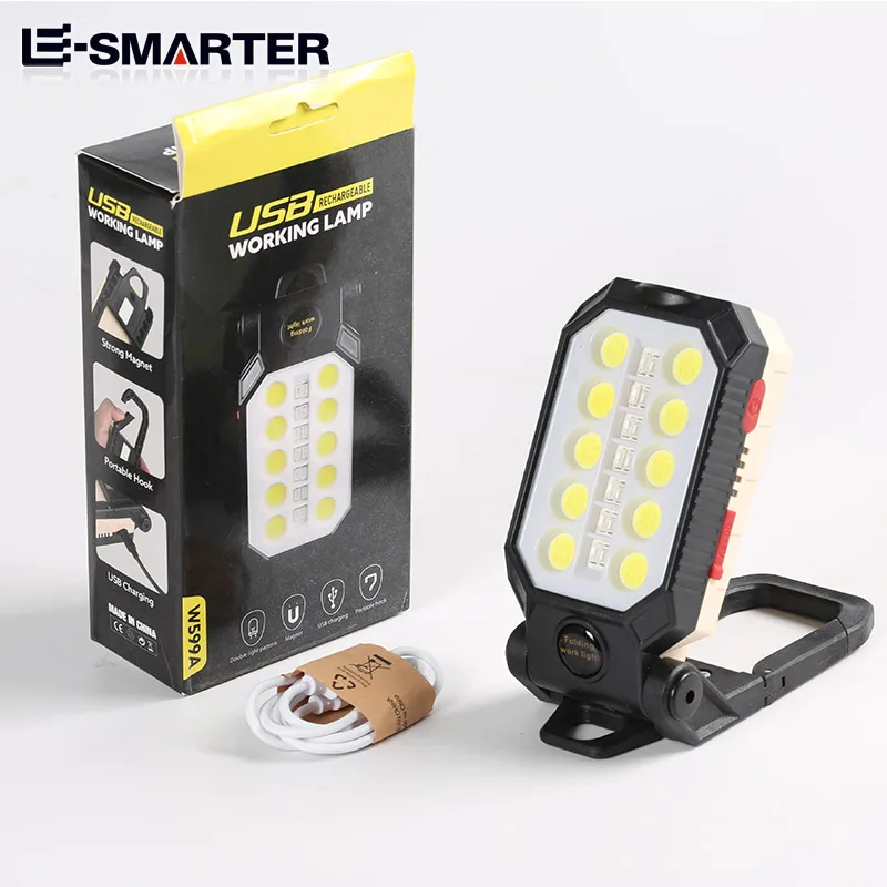 (10 Agujeros Cob) Cob - Linterna Portátil - Recargable Por Usb - Luz De Emergencia Para Reparaciones - Fuente De Luz Portátil