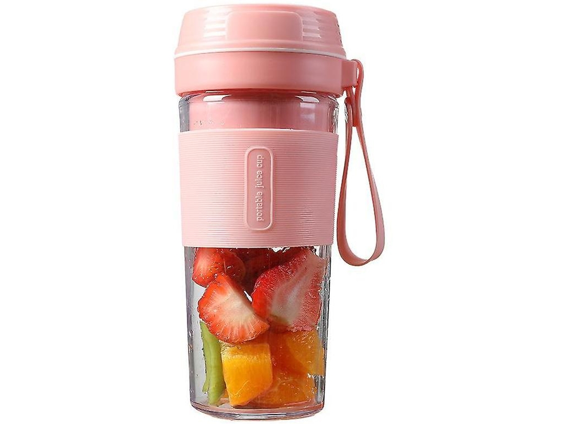 Mini Taza De Jugo Exprimidor Doméstico Taza De Jugo Eléctrica Portátil Usb Rosa (4 Cuchillas) CHRUI
