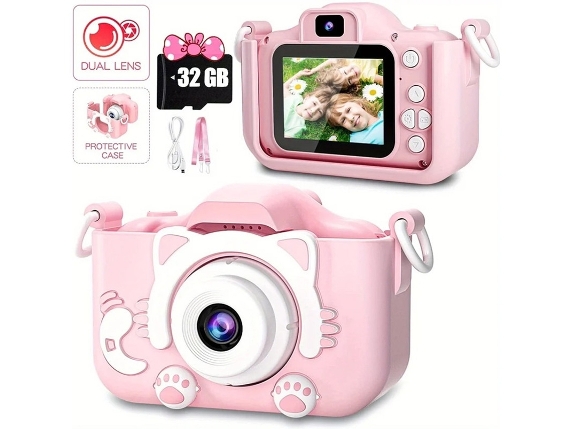 Mini cámara digital de alta definición para niños, ideal para tomar fotos y grabar videos, tarjeta de 32 g, Yizhood