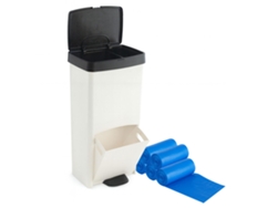 Basurero vertical de 70 litros con 2 compartimentos, 76 cm. Incluye 75 bolsas de basura. Soluciones de limpieza Sp Berner.