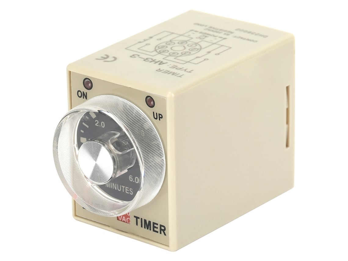 2026dz - Relé temporizador de retardo a la conexión 220 V CA 6 minutos Ah3-3 (6 m)