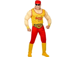 Disfraz de Campeón W amarillo y rojo con bandana para hombre