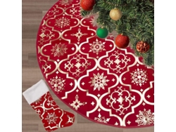 Falda Grande Para Árbol De Navidad Con Estampado Nevado Para Decoraciones Navideñas.