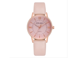 Reloj De Cuarzo Informal Para Mujer Con Correa De Pu Rosa: Moderno, Sencillo Y Elegante.