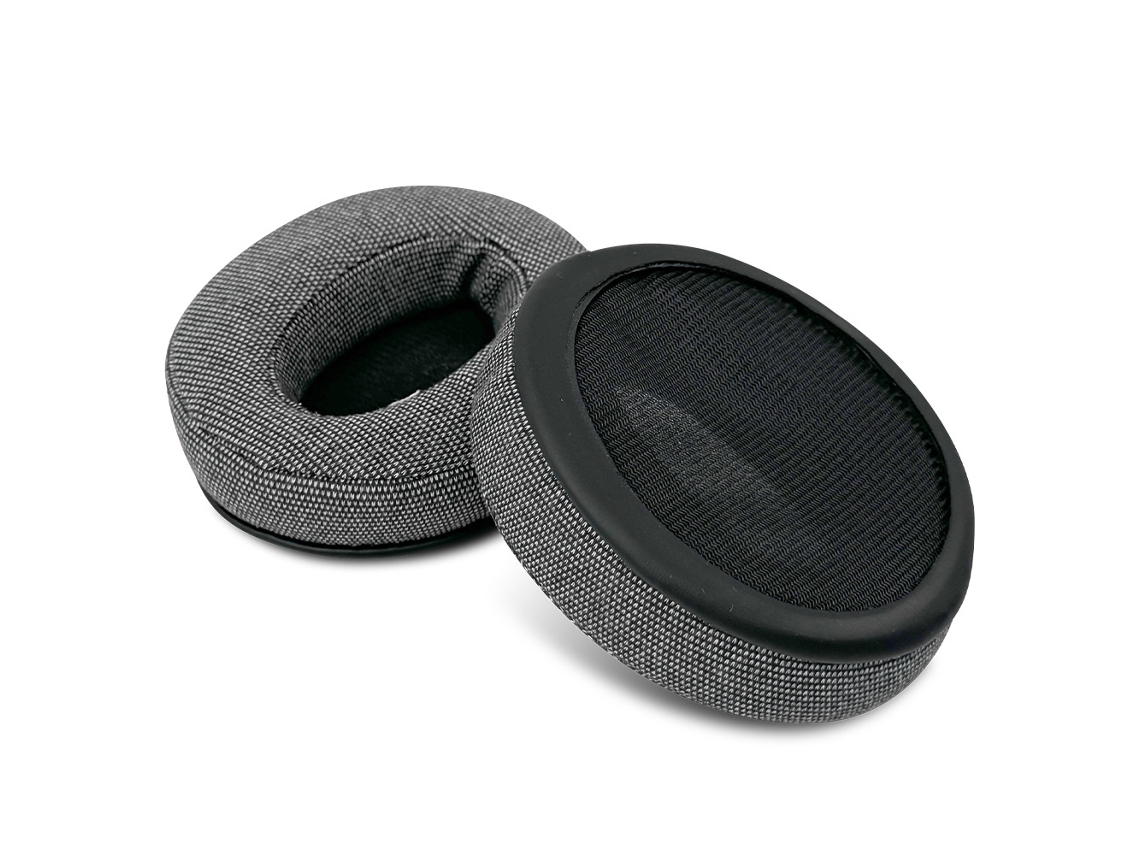 Almohadillas para auriculares Sennheiser HD 400s, espuma suave, tejido de algodón y lino, color gris.