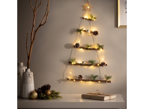 Árbol de Navidad LED LEDKIA (Blanco - Madera - 60x40 cm)