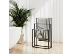 Toallero de pie Vidaxl negro 48x24x79 cm hierro Jortmrd