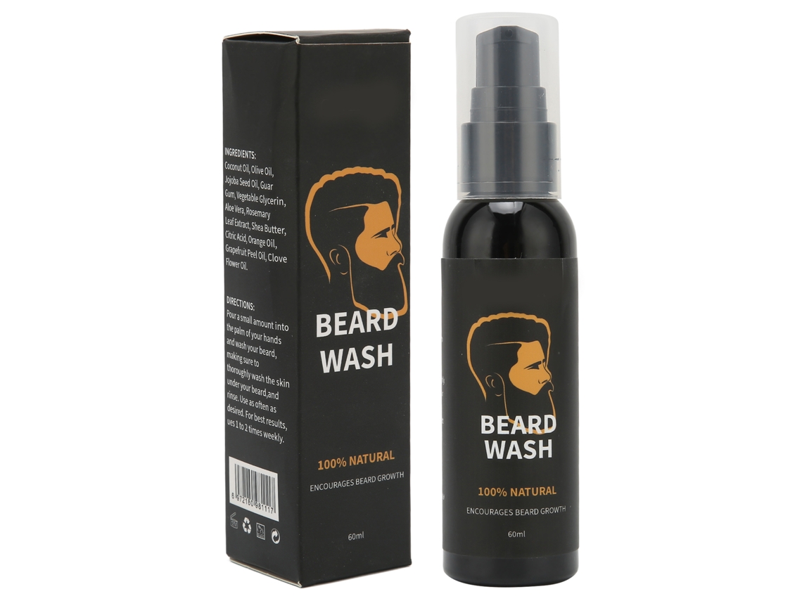 Shampoo Para Barba De 60ml Para Limpiar, Suavizar Y Hidratar - Producto De Cuidado Facial Para Hombres Con Barba