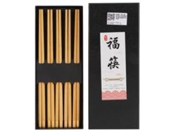 Juego de 5 pares de palillos chinos de caoba hechos a mano, seguros y reutilizables, set de regalo (sin marca).