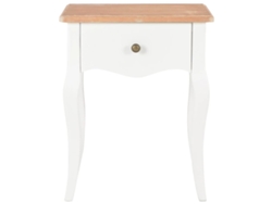 Maison Exclusive - Mesita De Noche Madera Maciza De Pino Blanco Marrón 40x30x50 Cm