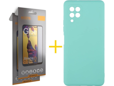 Kit Funda + Protector de Pantalla Samsung A12 5G ACCETEL Cristal Templado 4249 Verde