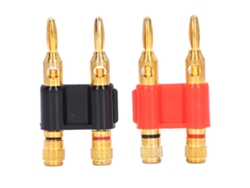 2 Conectores Banana Macho Dobles De 2 Vías, De Latón, Apilables, Para Cables De Altavoces, 32 A, 1000 V.