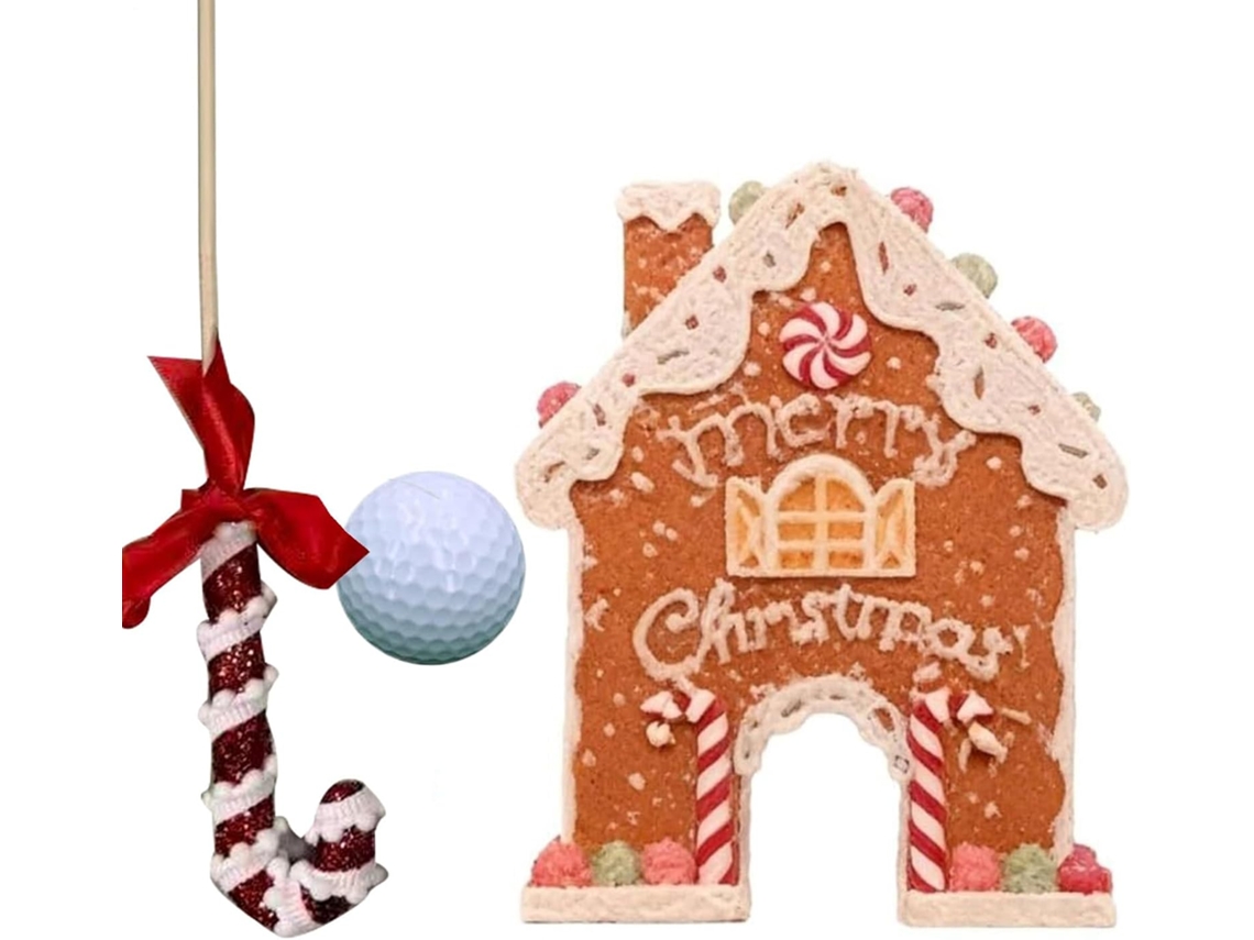 Kit de golf de jengibre para exteriores, Navidad, golf, casa de jengibre con bastón de caramelo y casa Vayotoy