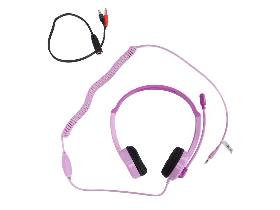 Auriculares Infantiles Ajustables, Ligeros, Con Cancelación De Ruido Y Micrófono Para El Aprendizaje - Morado