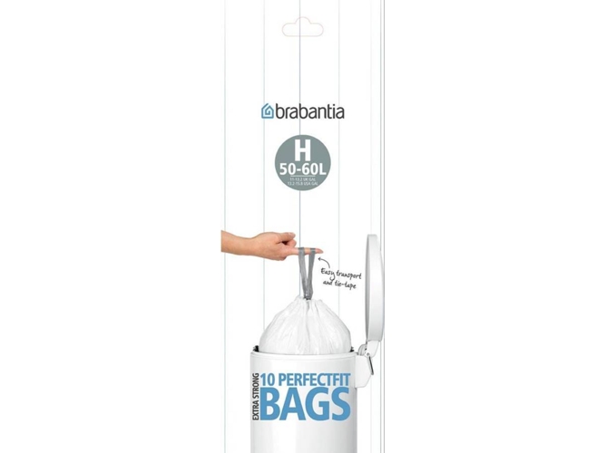 Set de 10 Bolsas de Basura BRABANTIA 246784 para Cubeta (0,65 kg - 31 x 16 x cm)