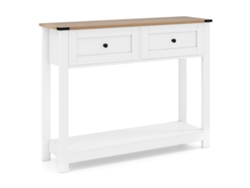 Consola con 2 cajones y estante, blanca, 106x30x81,5 cm NORTHIX
