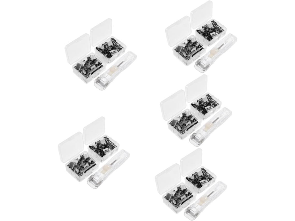 Juego de 4 mini perforadoras de mano para papel, oficina y manualidades.