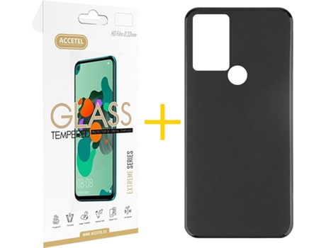 Carcasa + Protector de Pantalla para TCL 30 SE ACCETEL Negro