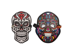 Máscara facial LED con control de voz, tamaño ajustable, iluminada, para fiesta de Halloween, cosplay, 2 unidades