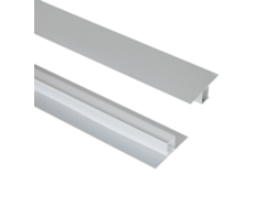 Perfil De Alumínio Integração Em Parede/teto Para Fita Led Até 15 Mm Com Tampa Contínua Alumínio 2 M Semi-transparente