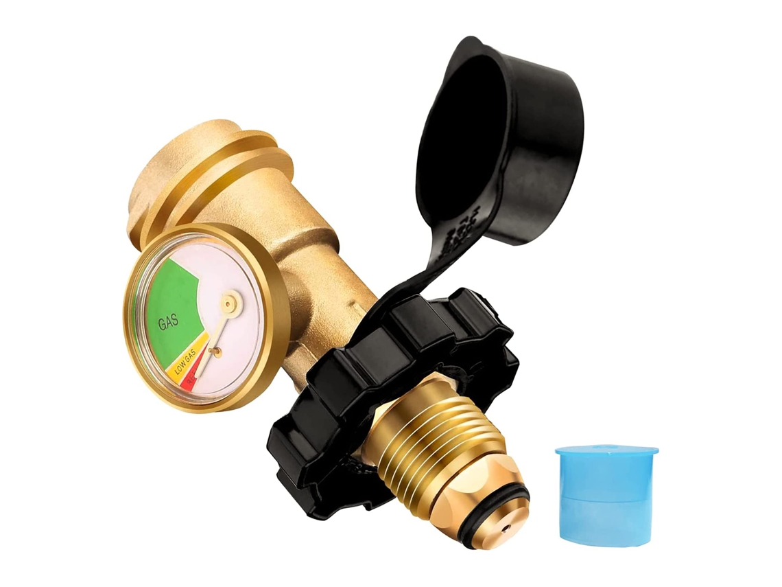 Adaptador Universal Para Tanque De Propano Con Medidor Para Parrillas De Rv Qcc1