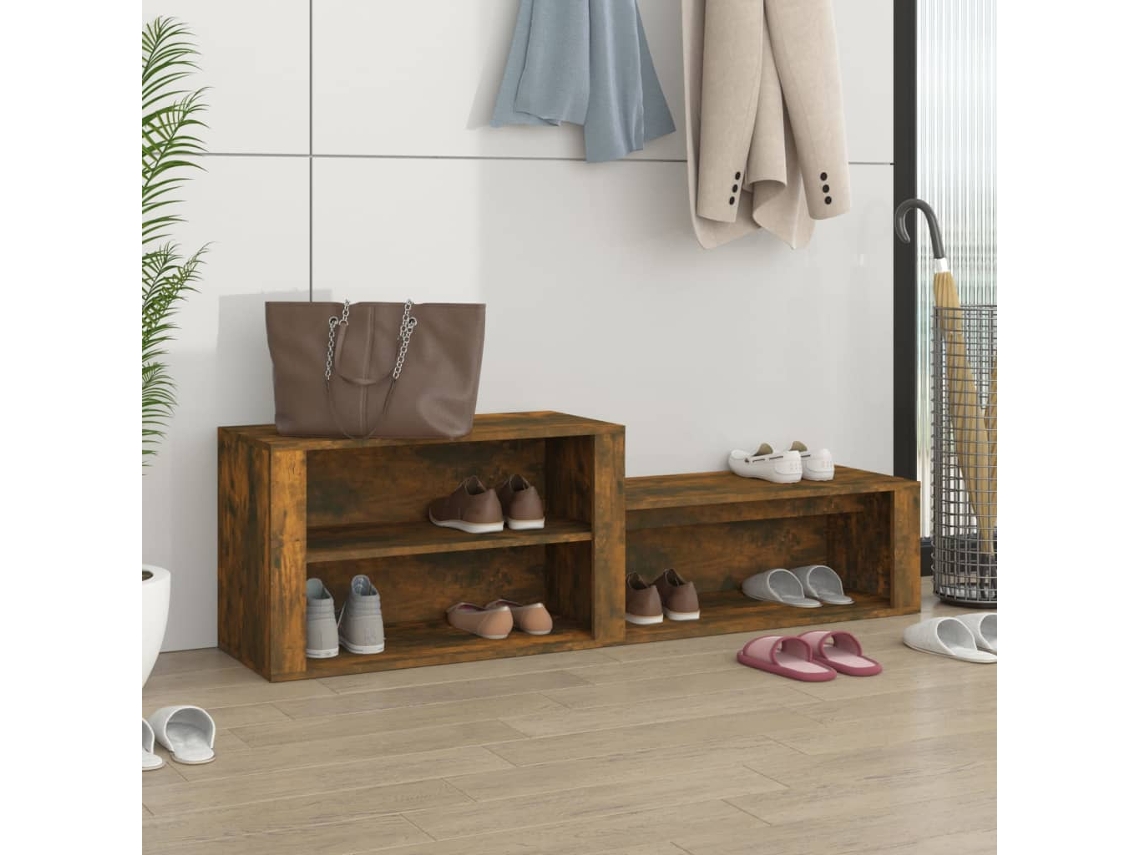 Zapatero Organizador en Derivados de Madera Roble Ahumado 150X35X45 Cm