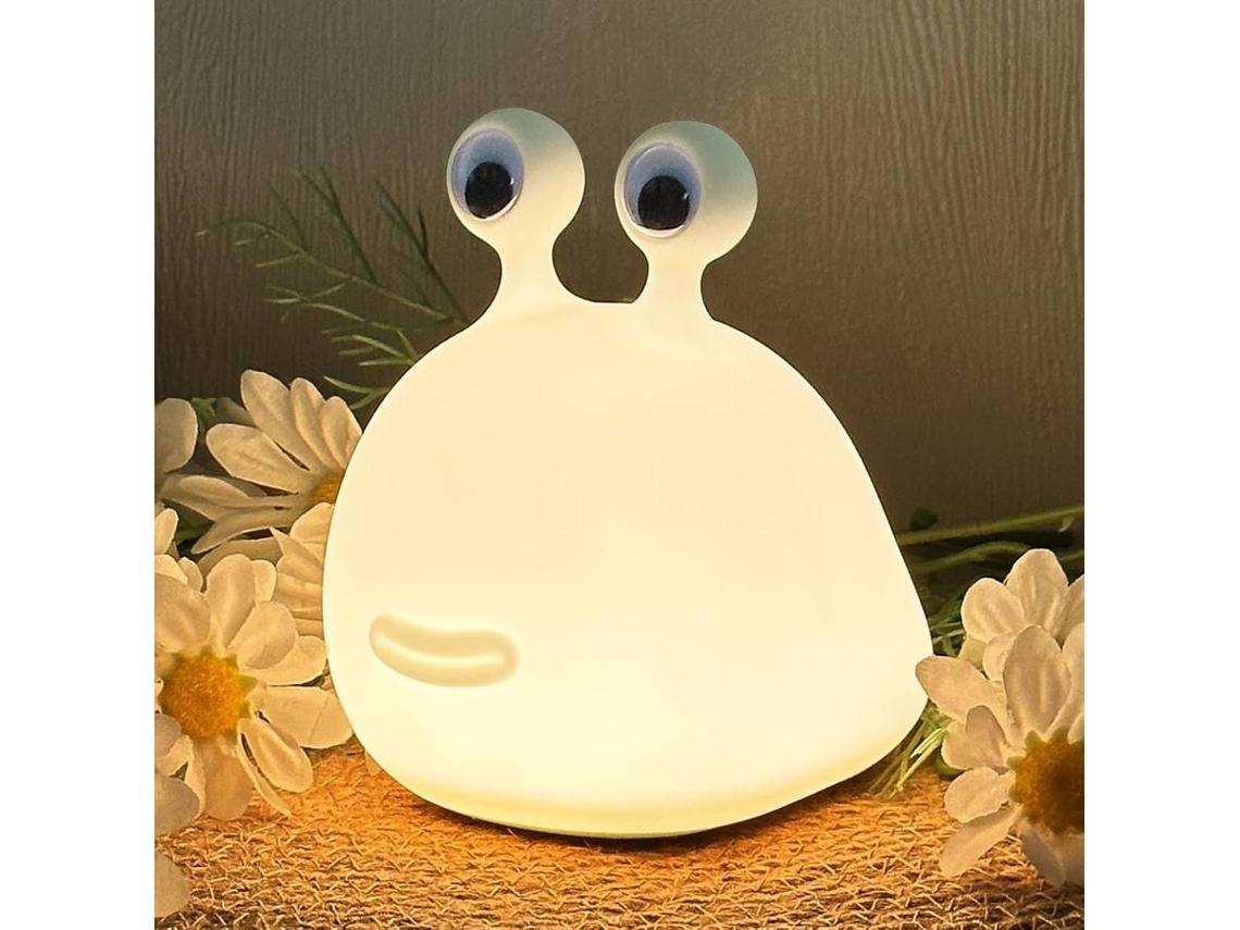 Luz de noche para niños, luz de noche de animales para niños y niñas, divertida lámpara de noche blandita para dormitorio (blanca)