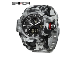 Reloj Electrónico De Moda (camuflaje Gris-negro) Con Acabado Luminoso, Resistente Al Agua, A Prueba De Golpes Y Con Alarma.