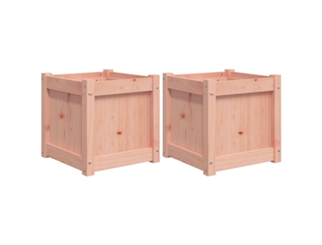 Conjunto 2 Jardineras de jardín VIDAXL madera maciza Douglas (40 x 40 x 40 cm)