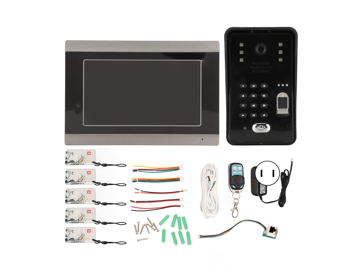 Cámara de timbre inteligente con Wi-Fi, visión nocturna y control táctil, 7 pulgadas, Plug & Play.