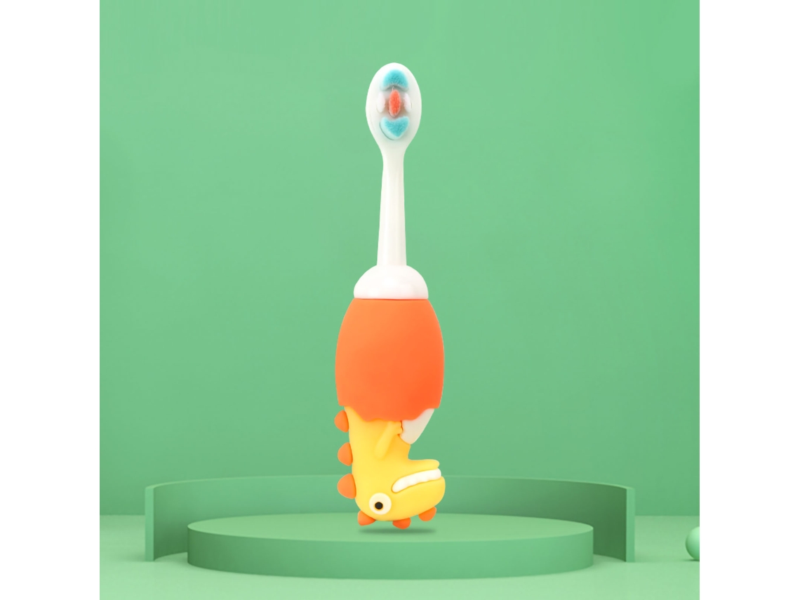 Cepillo De Dientes Suave Para Niños, Con Diseño De Dibujos Animados, Limpieza Profunda, Para Niños Y Niñas, Color Naranja.