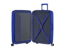 Maleta de viaje grande de 77 cm, 4 ruedas, caja de resonancia, color azul cobalto, American Tourister