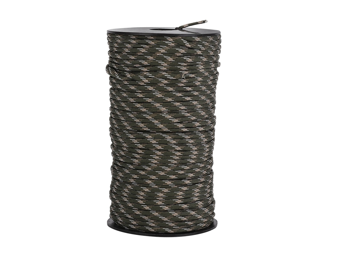Cuerda De Paracaídas De Seguridad De 100 M Para Rescate, Cuerda De Supervivencia Para Senderismo Y Actividades Al Aire Libre, Camuflaje Forestal.