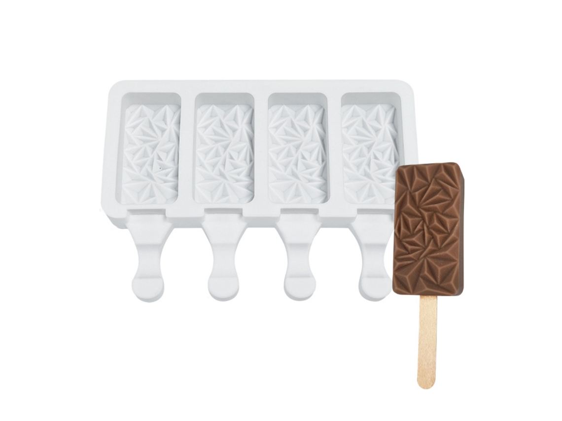 Molde de silicona para helado, 4 compartimentos para hacer paletas heladas caseras.