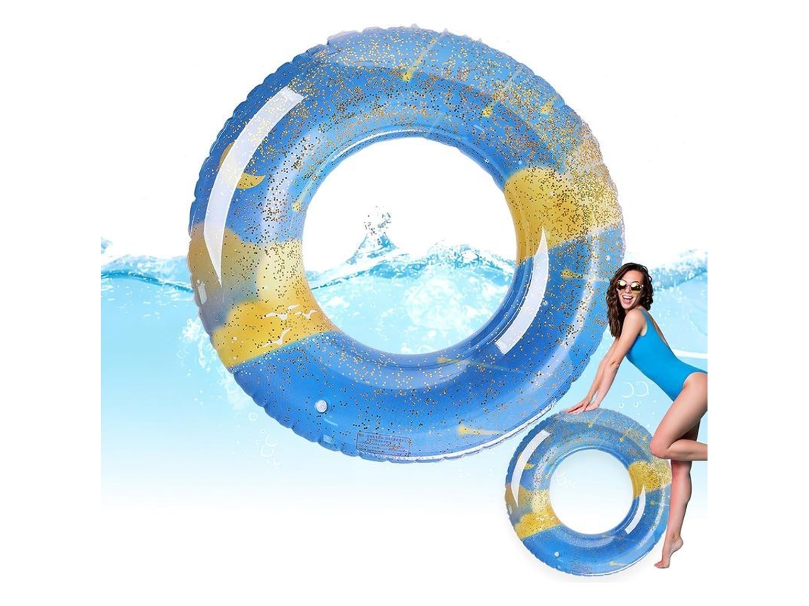 Anillo De Baño Inflable Con Lentejuelas Arcoíris, Transparente, Duradero, Para Niños Y Adultos, Playa, Piscina, Verano.