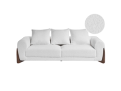 Sofá Beliani Vinliden de 3 plazas en tejido bouclé blanco 180x87x62 cm.