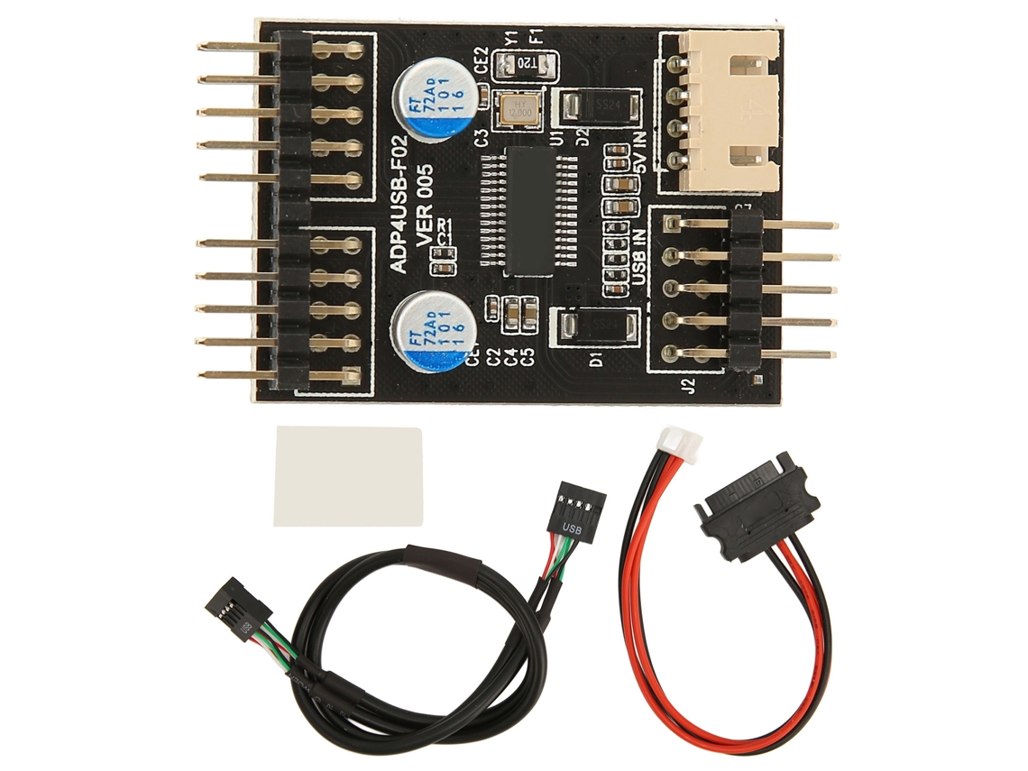 Adaptador Usb 9pin A Dual 9pin Tarjeta De Transferencia 1 A 2 Con Cable De Alimentación Sata