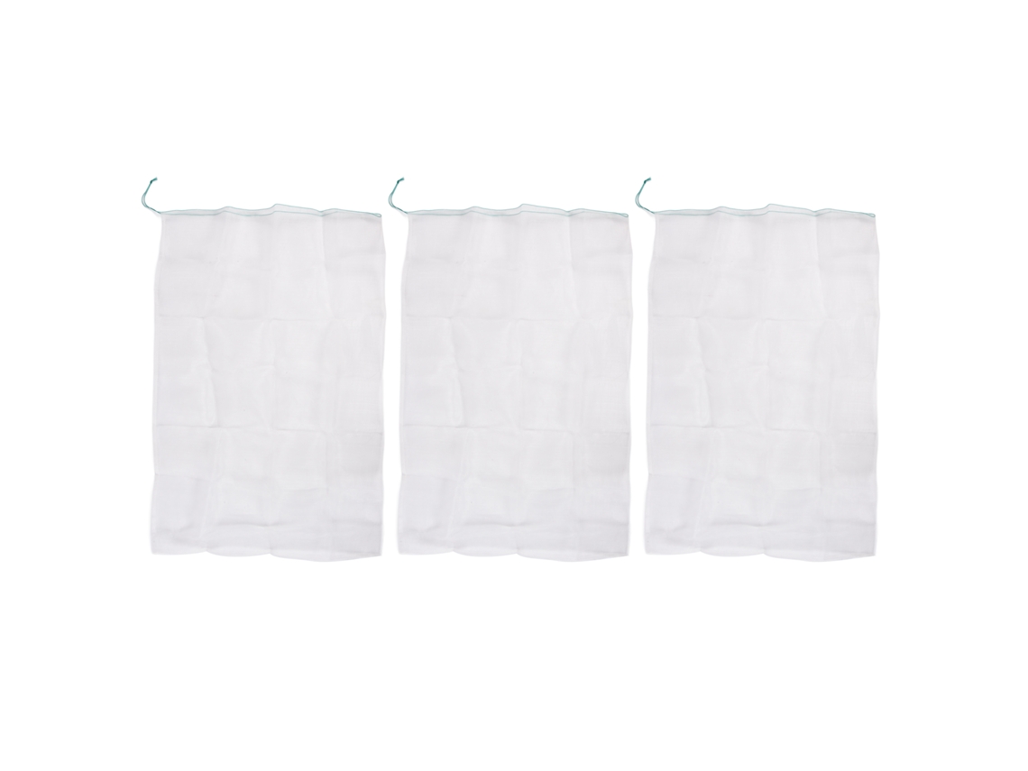 Juego De 3 Protectores Para Plantas Con Cordón Verde, Malla Antiinsectos Y Antipájaros Para Jardín, 105 X 140 Cm.