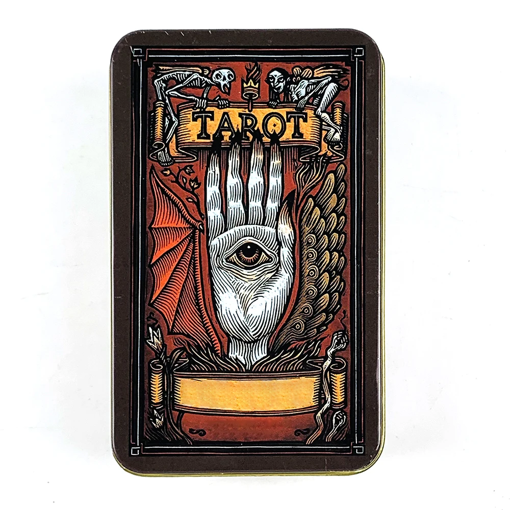 Baraja De Tarot De Alta Calidad En Caja Metálica, 78 Cartas, Bordes Chapados En Oro, Con Folleto Guía.